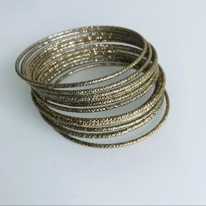 Gold Sparkle Bangles Stacked Bracelets
